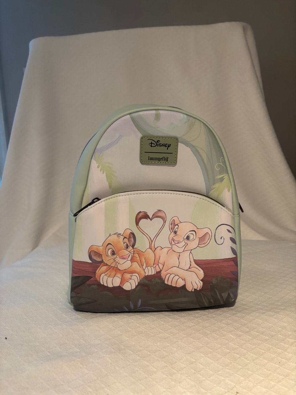 Loungefly Lion King Simba & Nala Kids Mini Backpack - Light Green & Brown